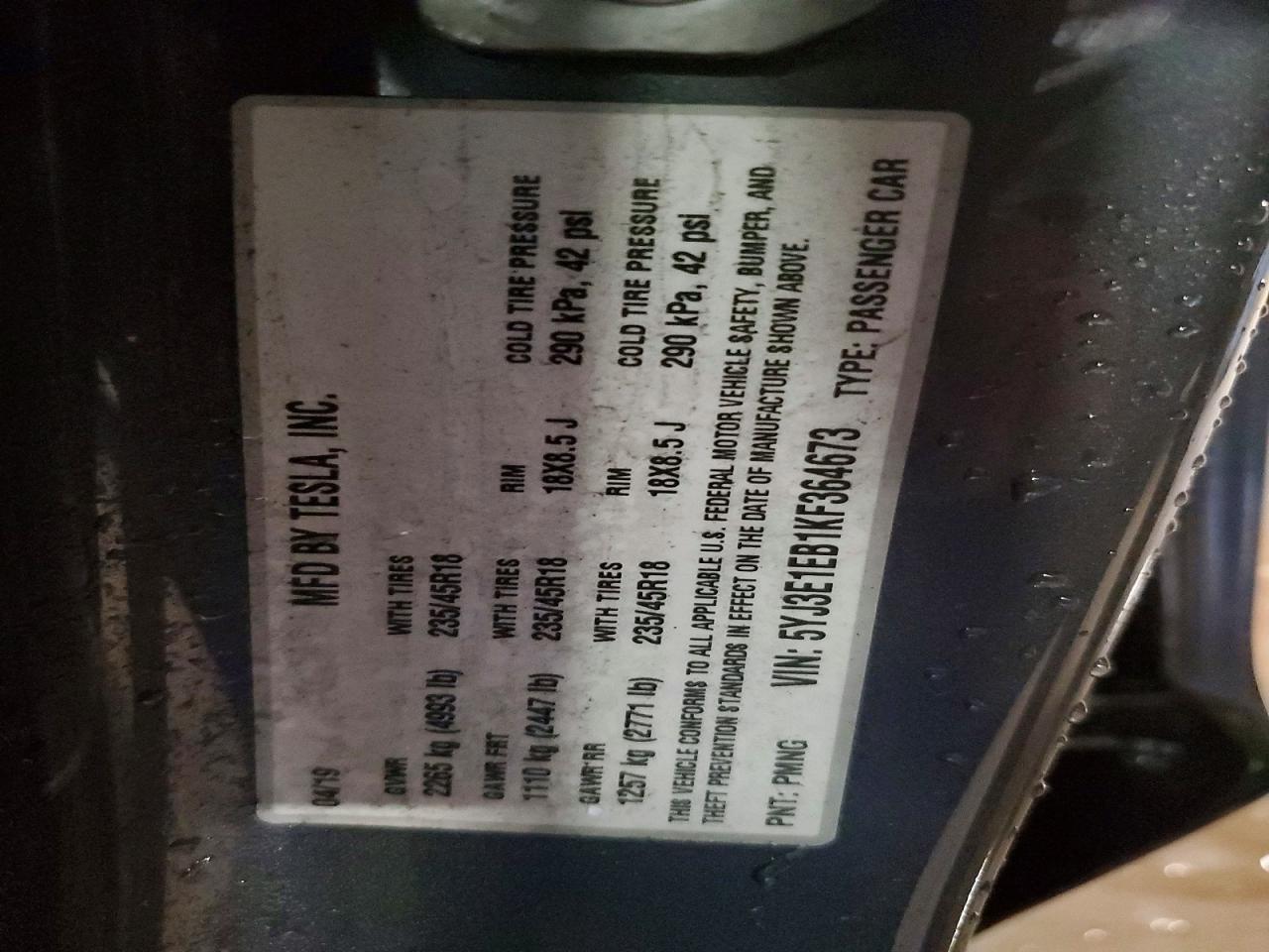 2019 TESLA MODEL 3 photo 23