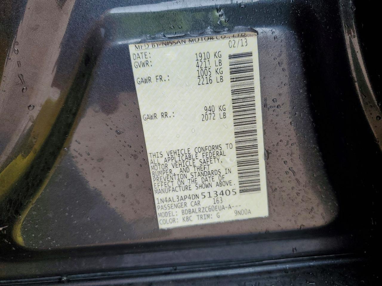 2013 NISSAN ALTIMA 2.5 photo 23