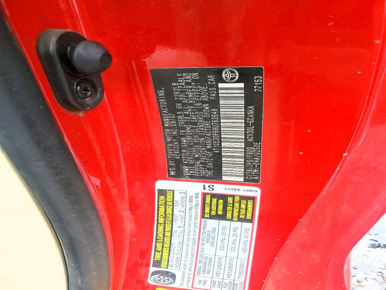 2008 TOYOTA CAMRY SOLARA SE photo 23