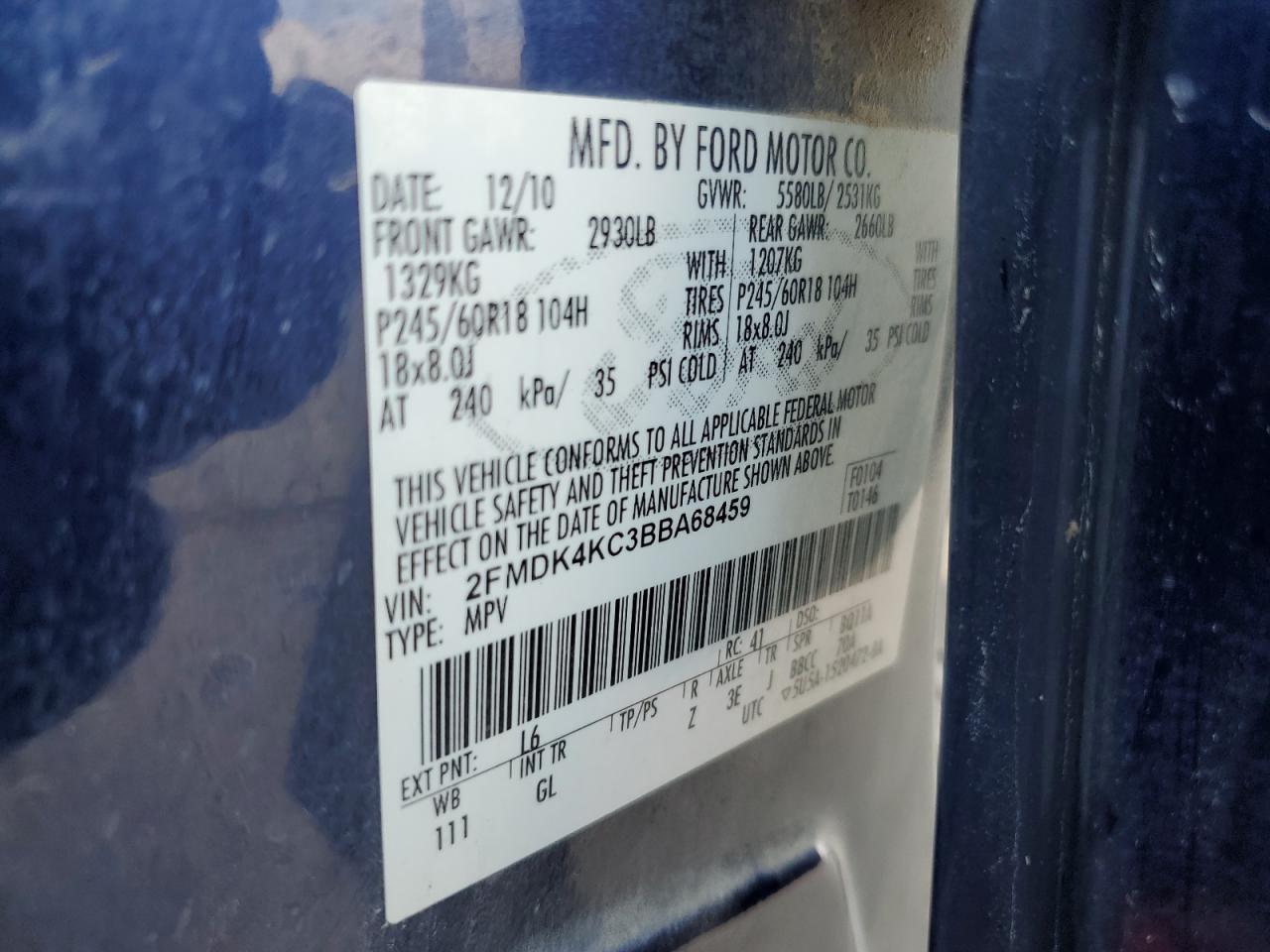 2011 FORD EDGE photo 13