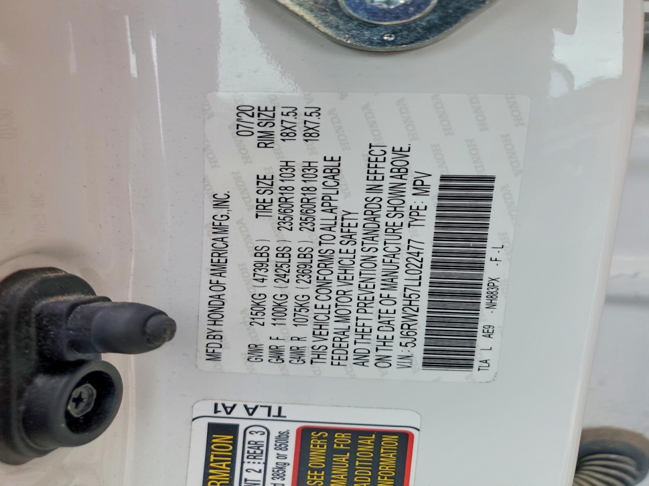 2020 HONDA CR-V EX photo 13