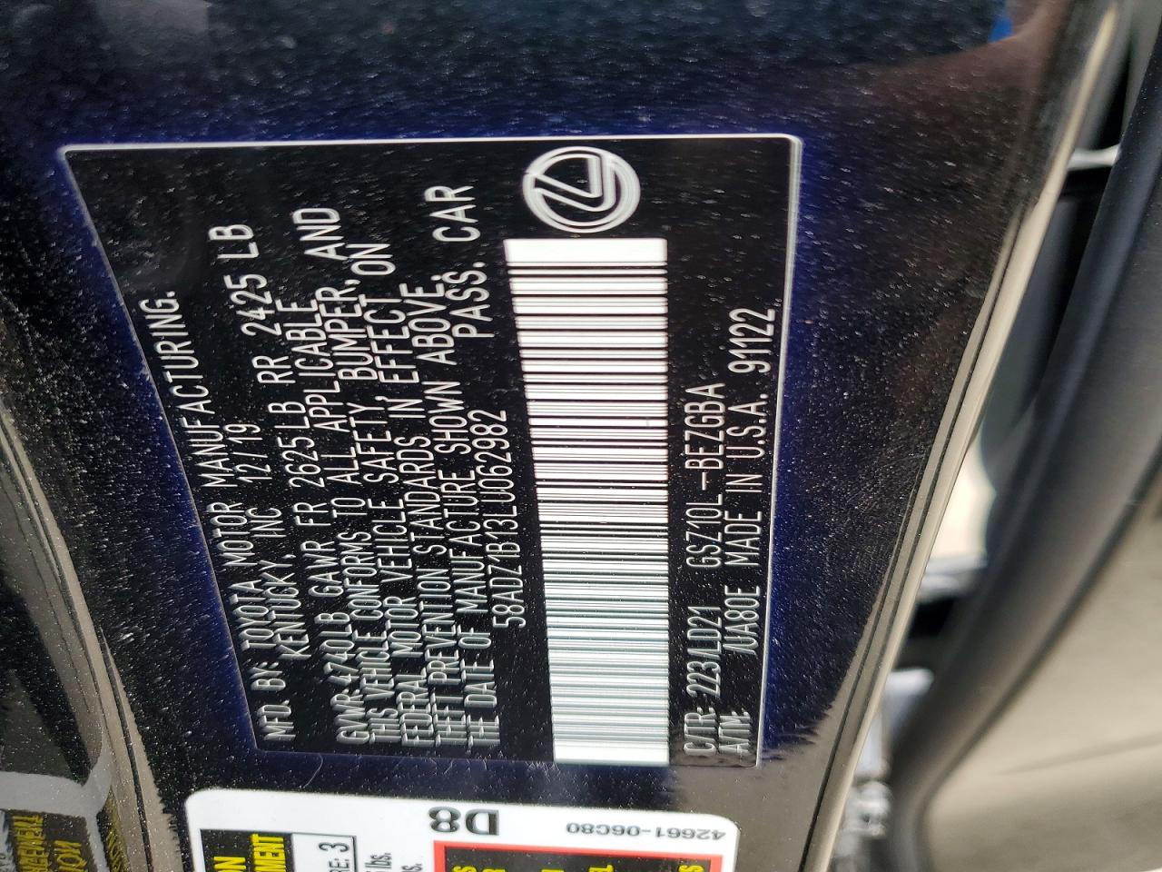 2020 LEXUS ES 350 photo 25