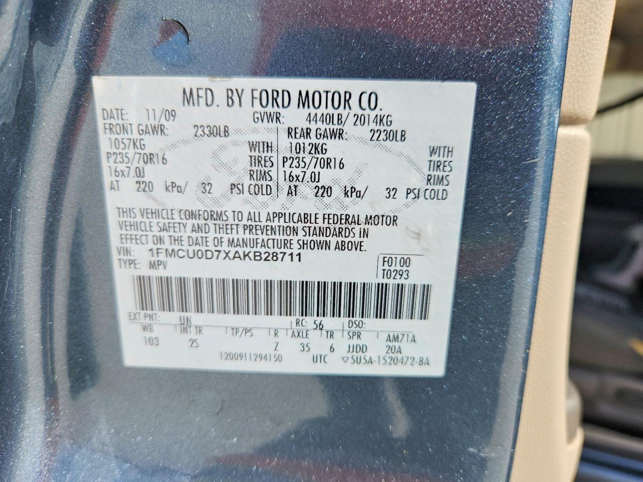 2010 FORD ESCAPE XLT photo 27
