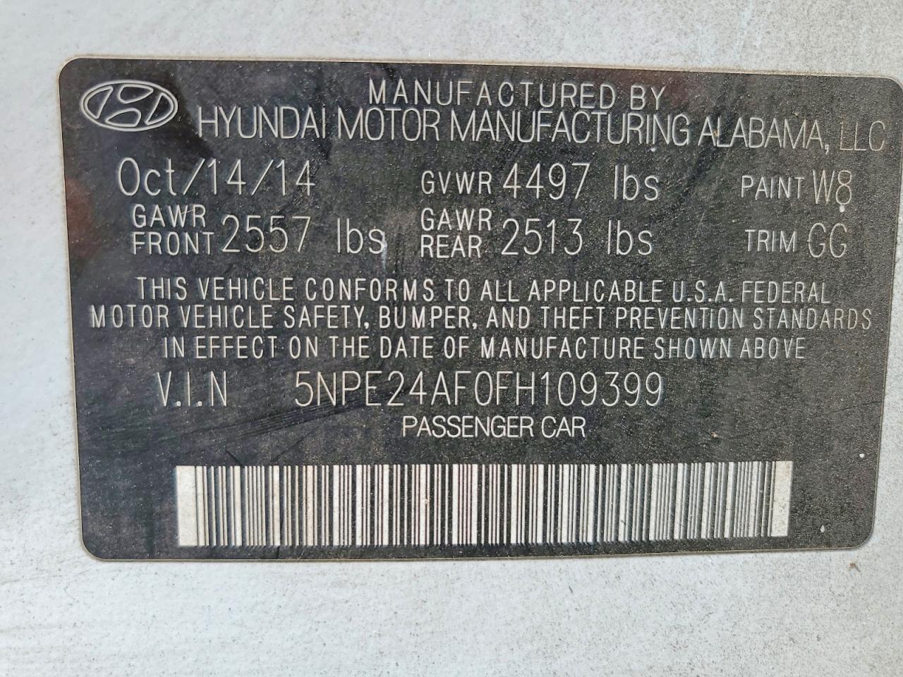 2015 HYUNDAI SONATA SE photo 34