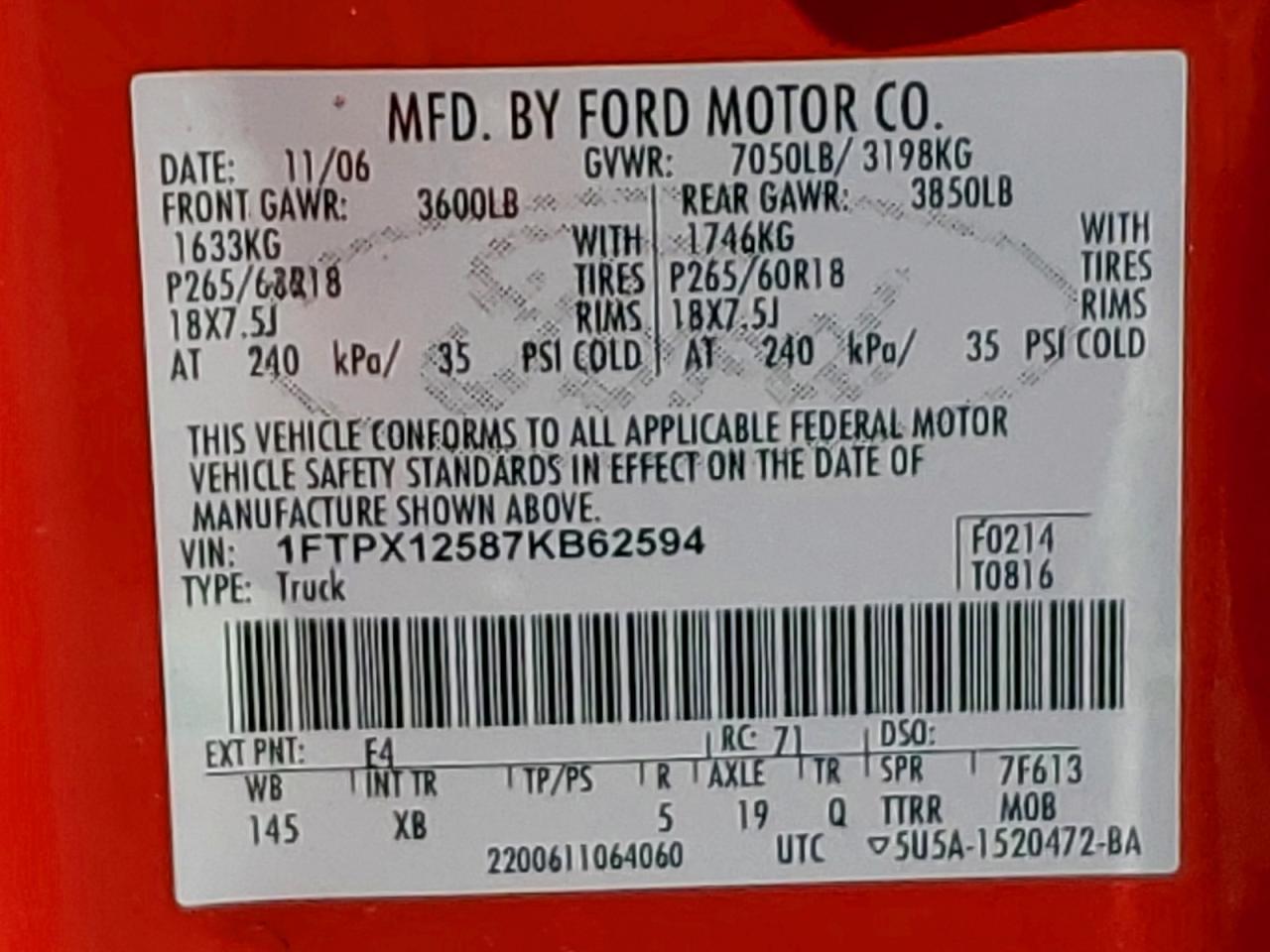 2007 FORD F150 photo 34