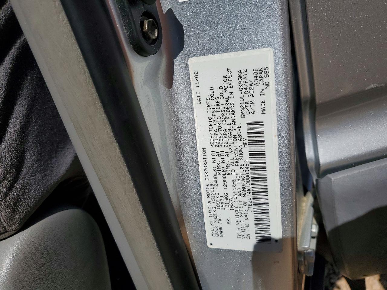 2003 TOYOTA 4RUNNER SR5 photo 13