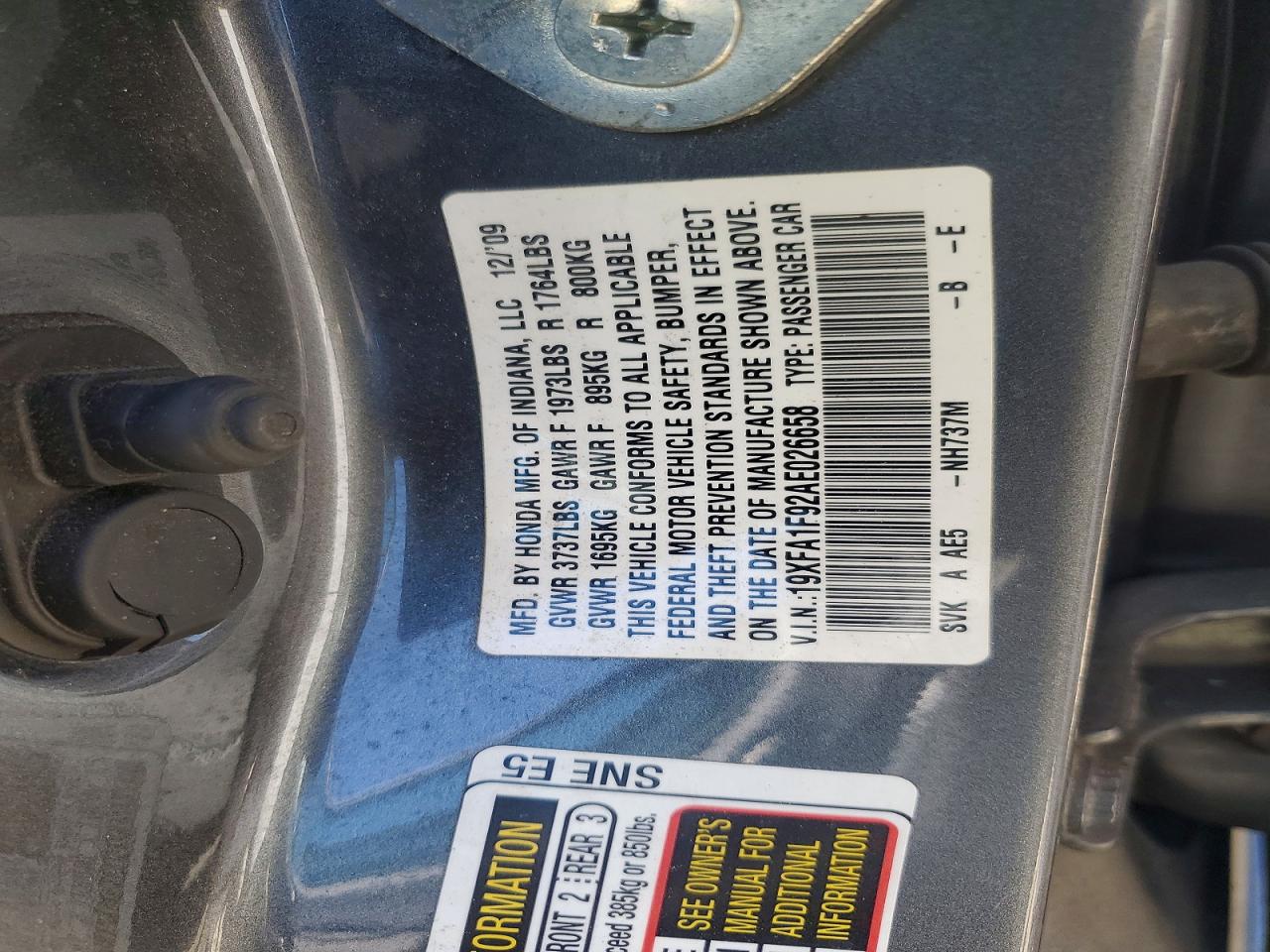 2010 HONDA CIVIC EXL photo 34