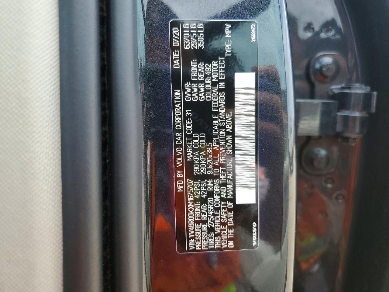 2021 VOLVO XC90 T8 RECHARGE MOMENTUM photo 13