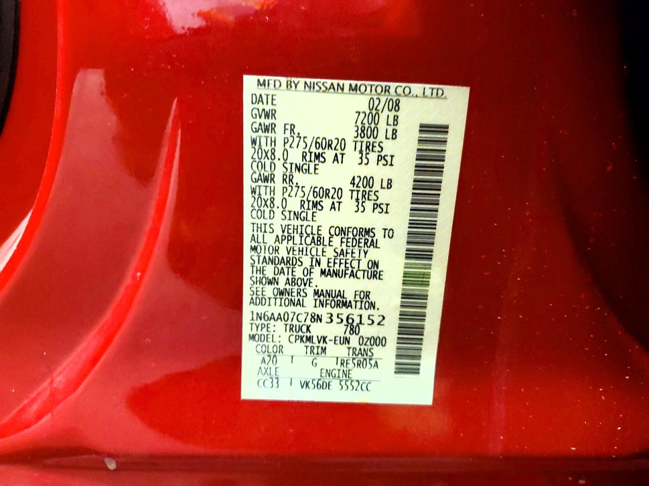 2008 NISSAN TITAN XE photo 13