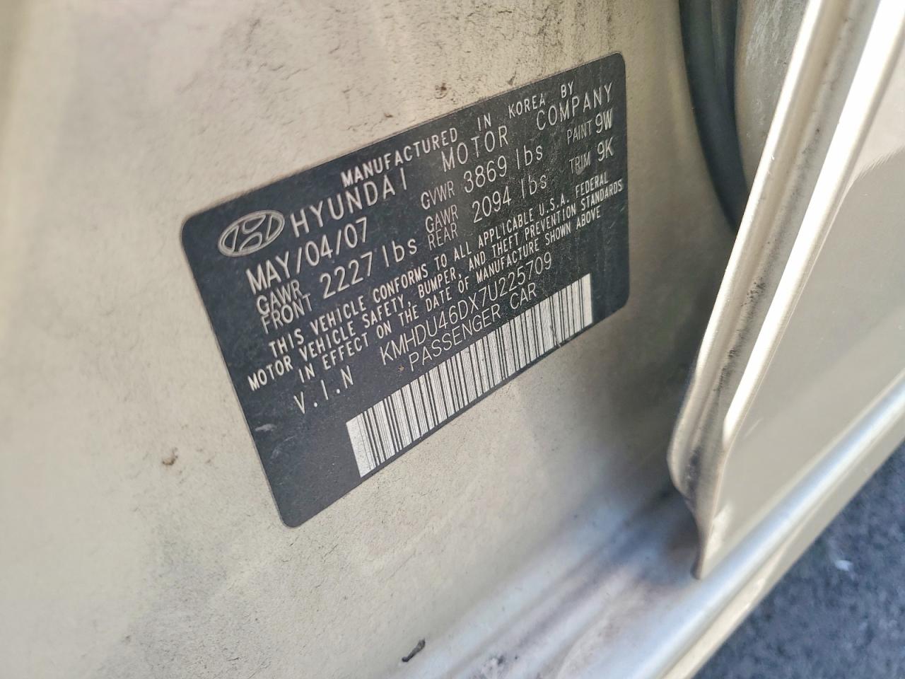 2007 HYUNDAI ELANTRA GLS photo 37