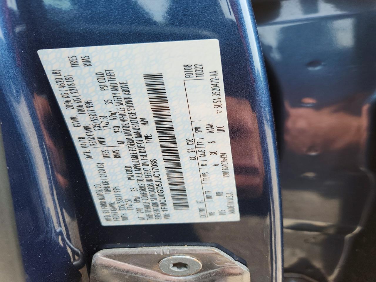2018 FORD ESCAPE SE photo 37