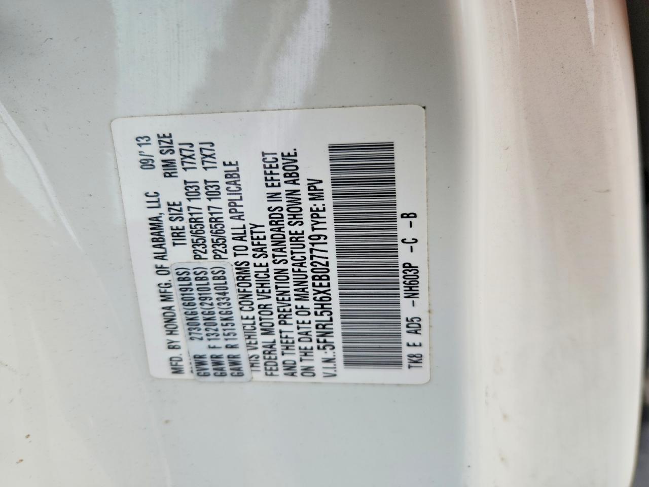 2014 HONDA ODYSSEY EXL photo 25
