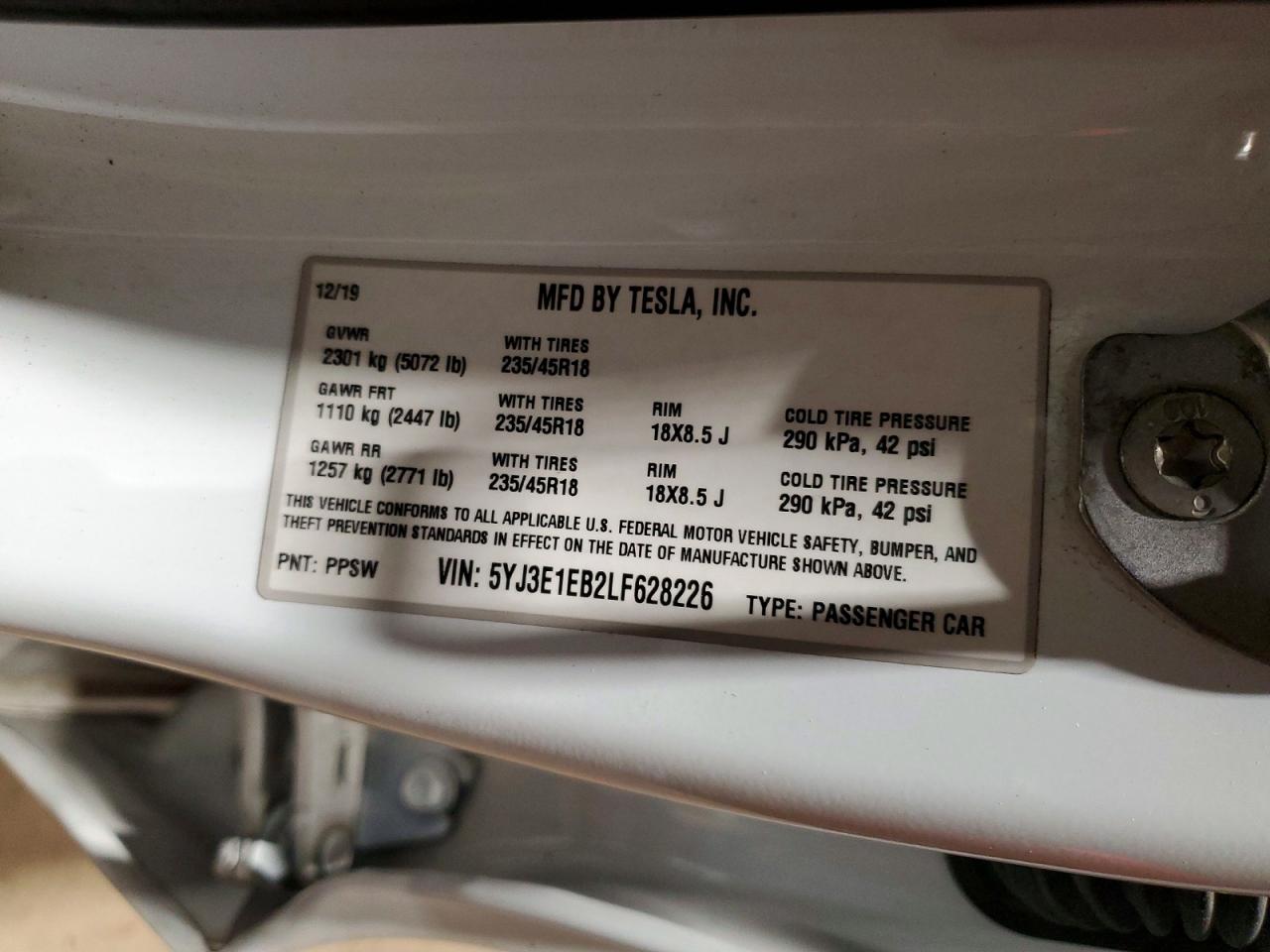 2020 TESLA MODEL 3 photo 34