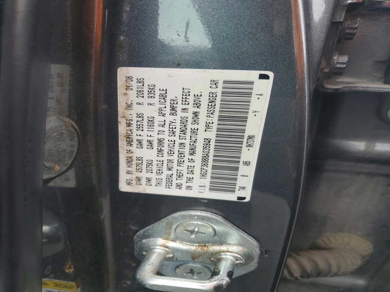 2008 HONDA ACCORD EXL photo 23