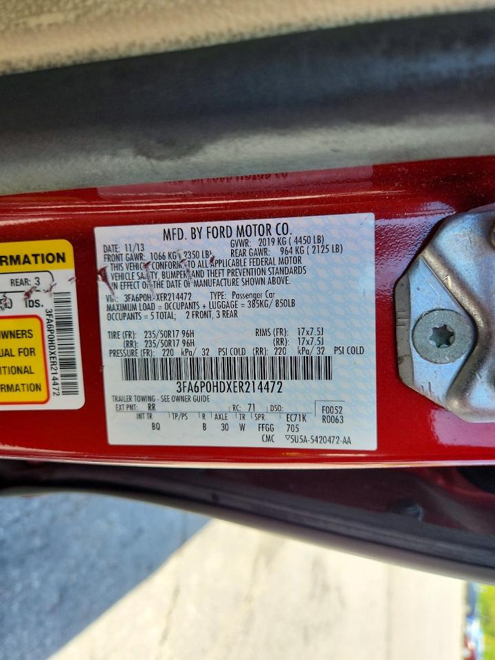 2014 FORD FUSION SE photo 34