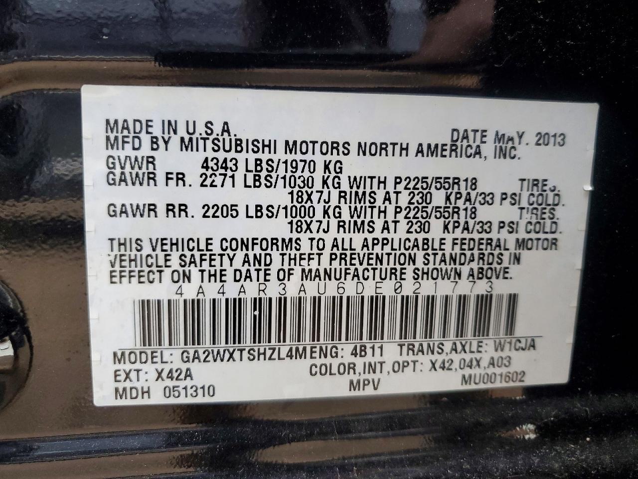 2013 MITSUBISHI OUTLANDER SPORT ES photo 23