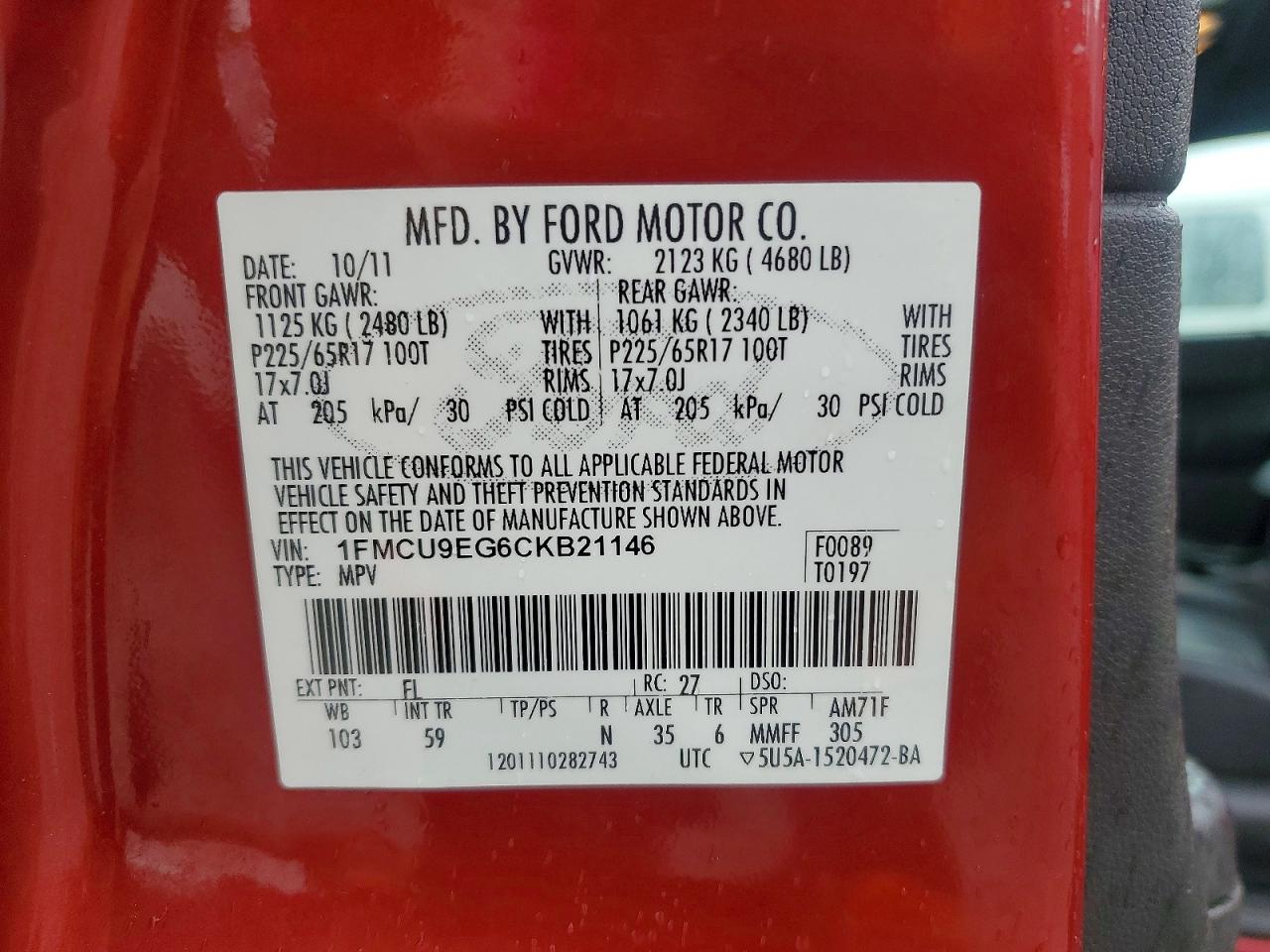 2012 FORD ESCAPE LIMITED photo 25
