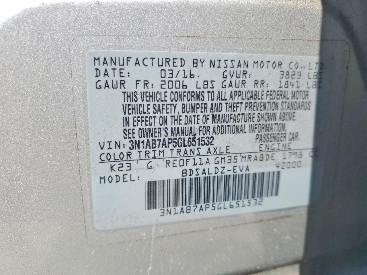 2016 NISSAN SENTRA SV photo 23