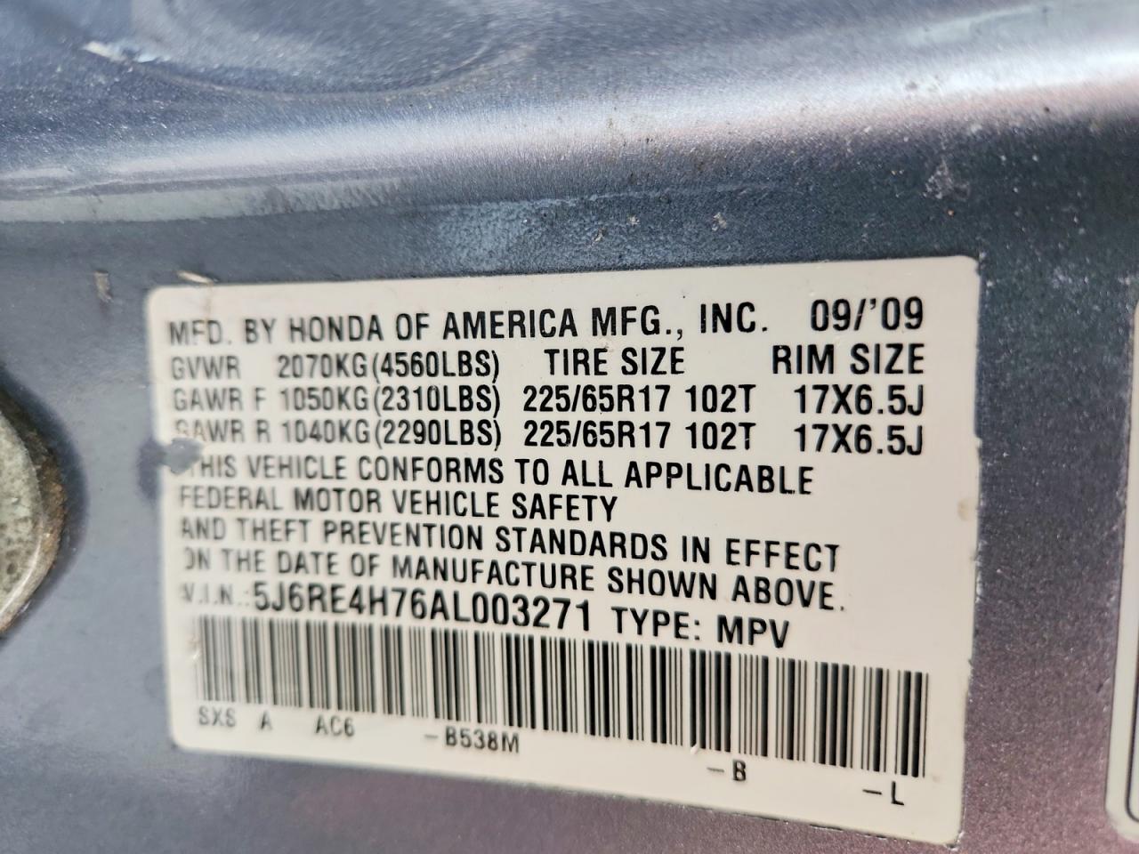 2010 HONDA CR-V EXL photo 37