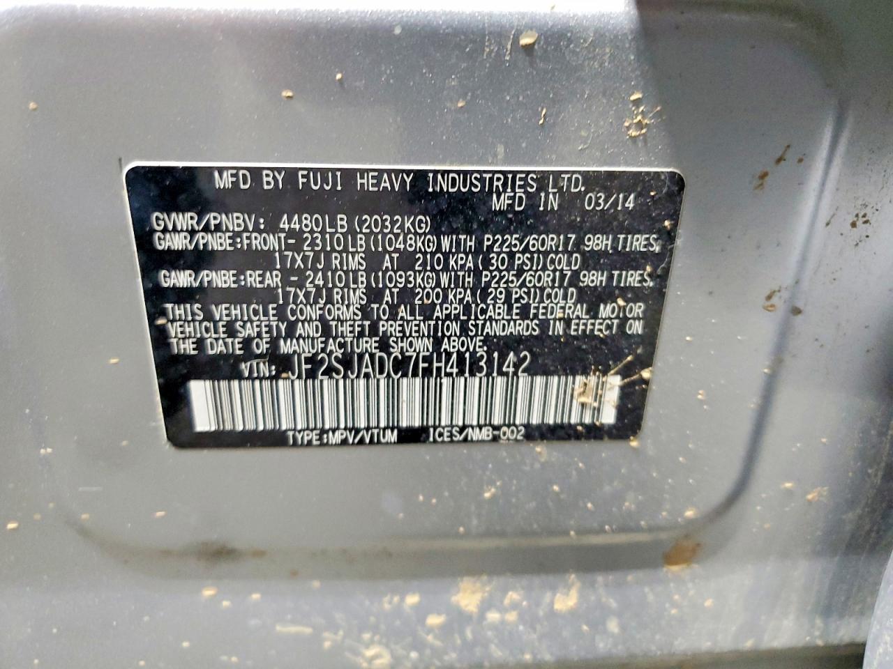2015 SUBARU FORESTER 2.5I PREMIUM photo 12