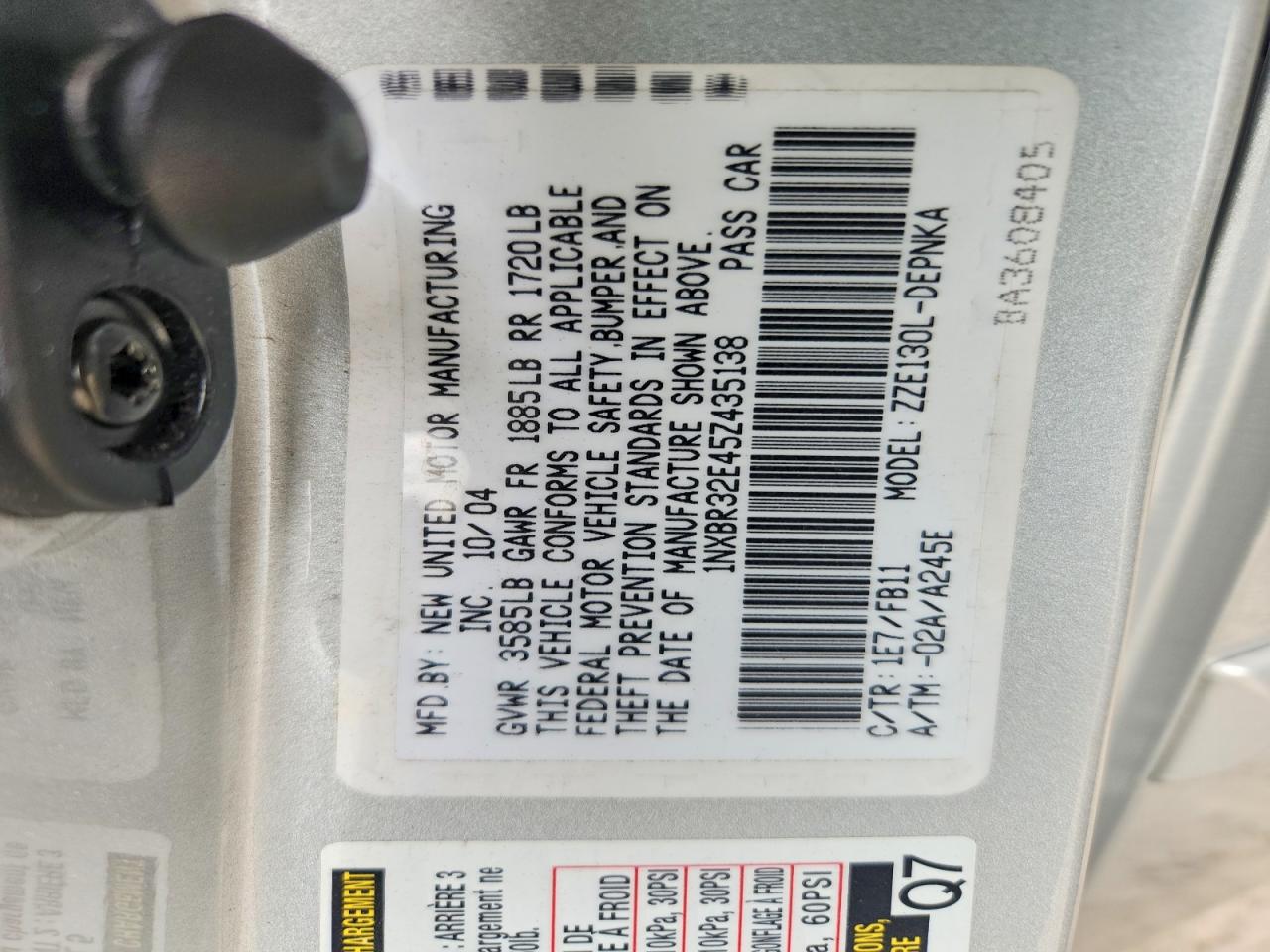 2005 TOYOTA COROLLA LE photo 23