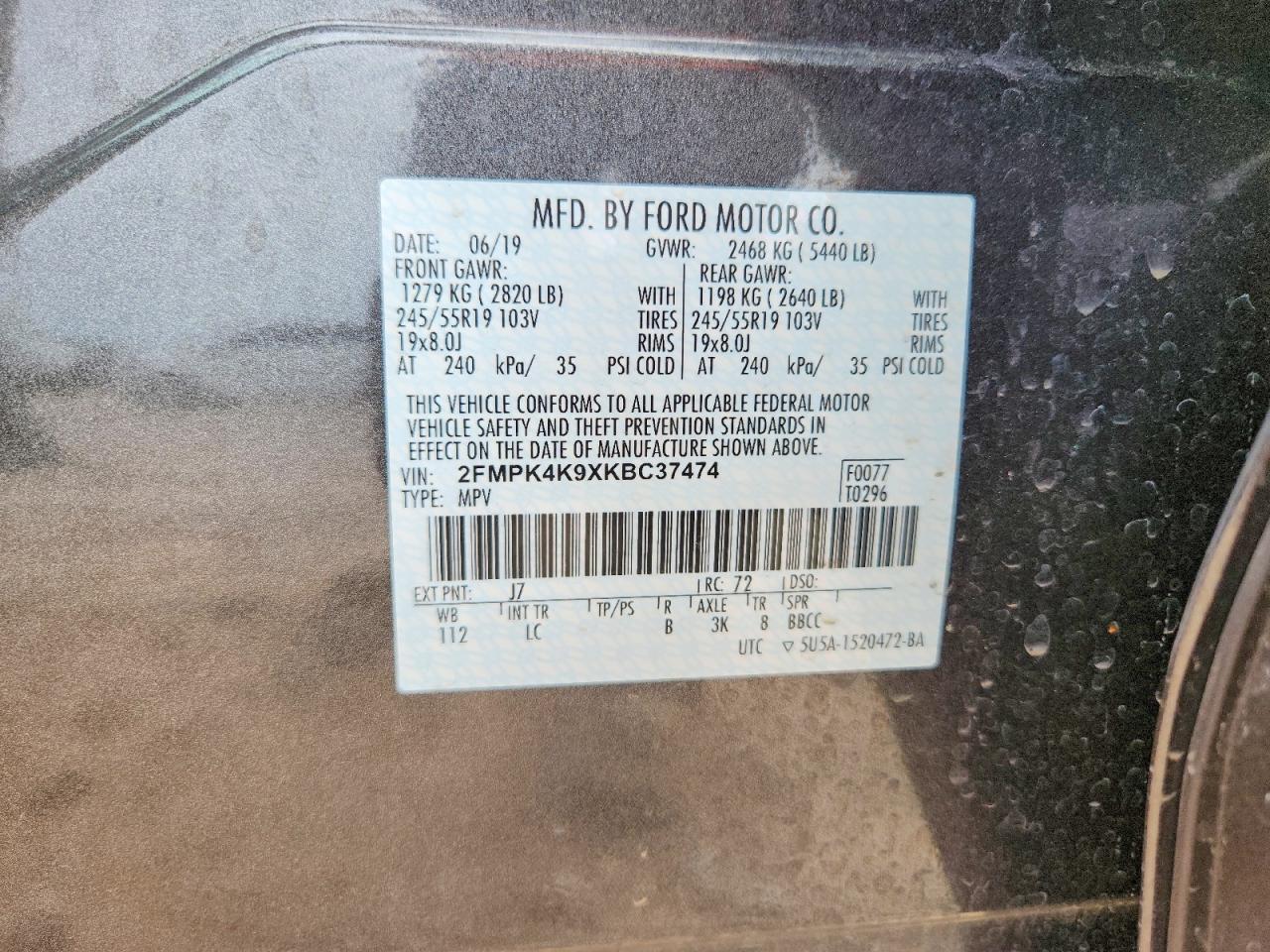 2019 FORD EDGE TITANIUM photo 13