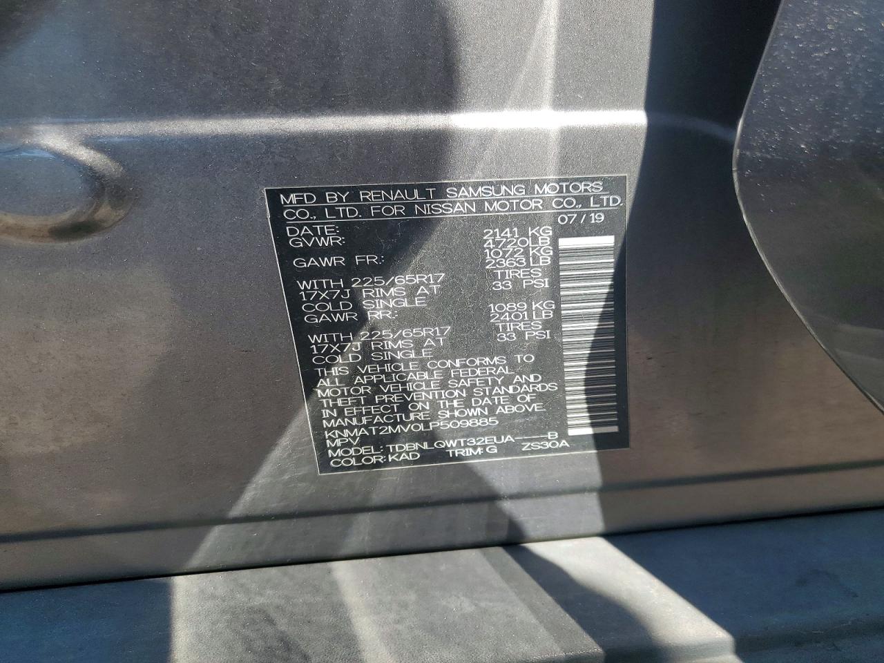 2020 NISSAN ROGUE SV photo 34
