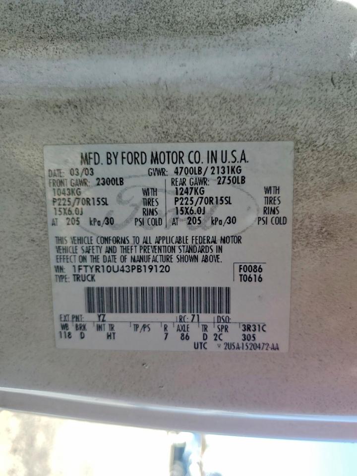 2003 FORD RANGER photo 12