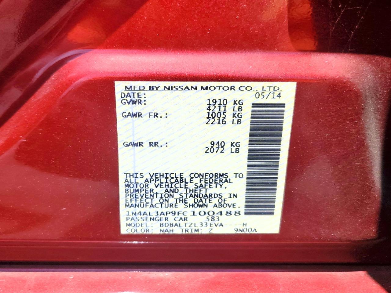 2015 NISSAN ALTIMA 2.5 SL photo 23