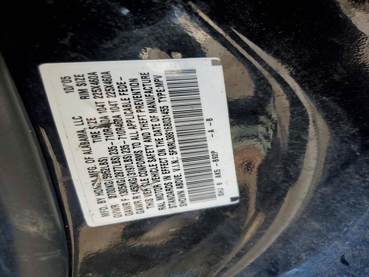 2006 HONDA ODYSSEY TOURING photo 25