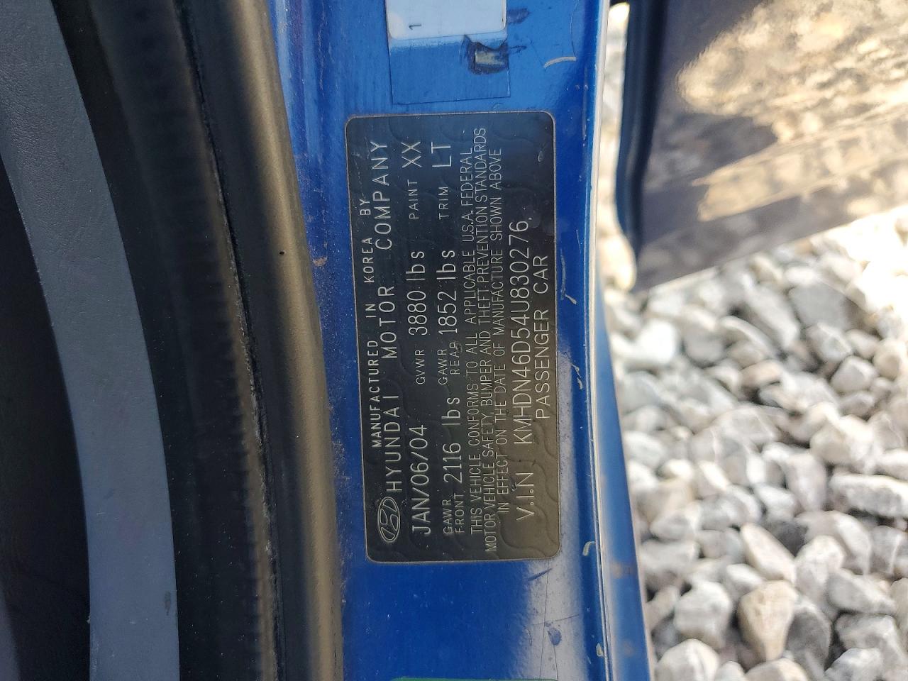2004 HYUNDAI ELANTRA GLS photo 12