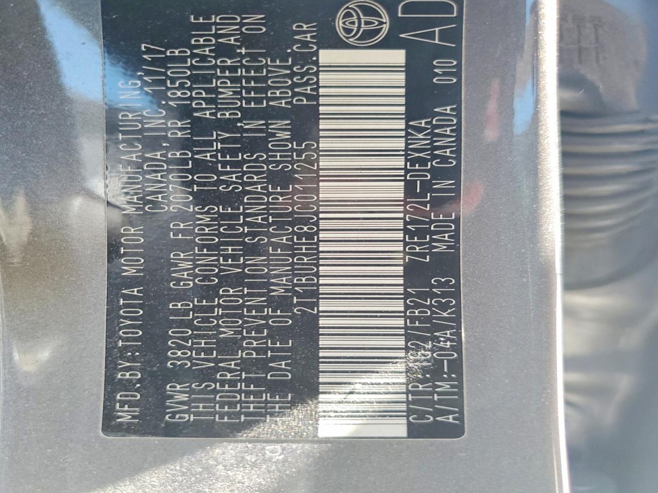 2018 TOYOTA COROLLA LE photo 34