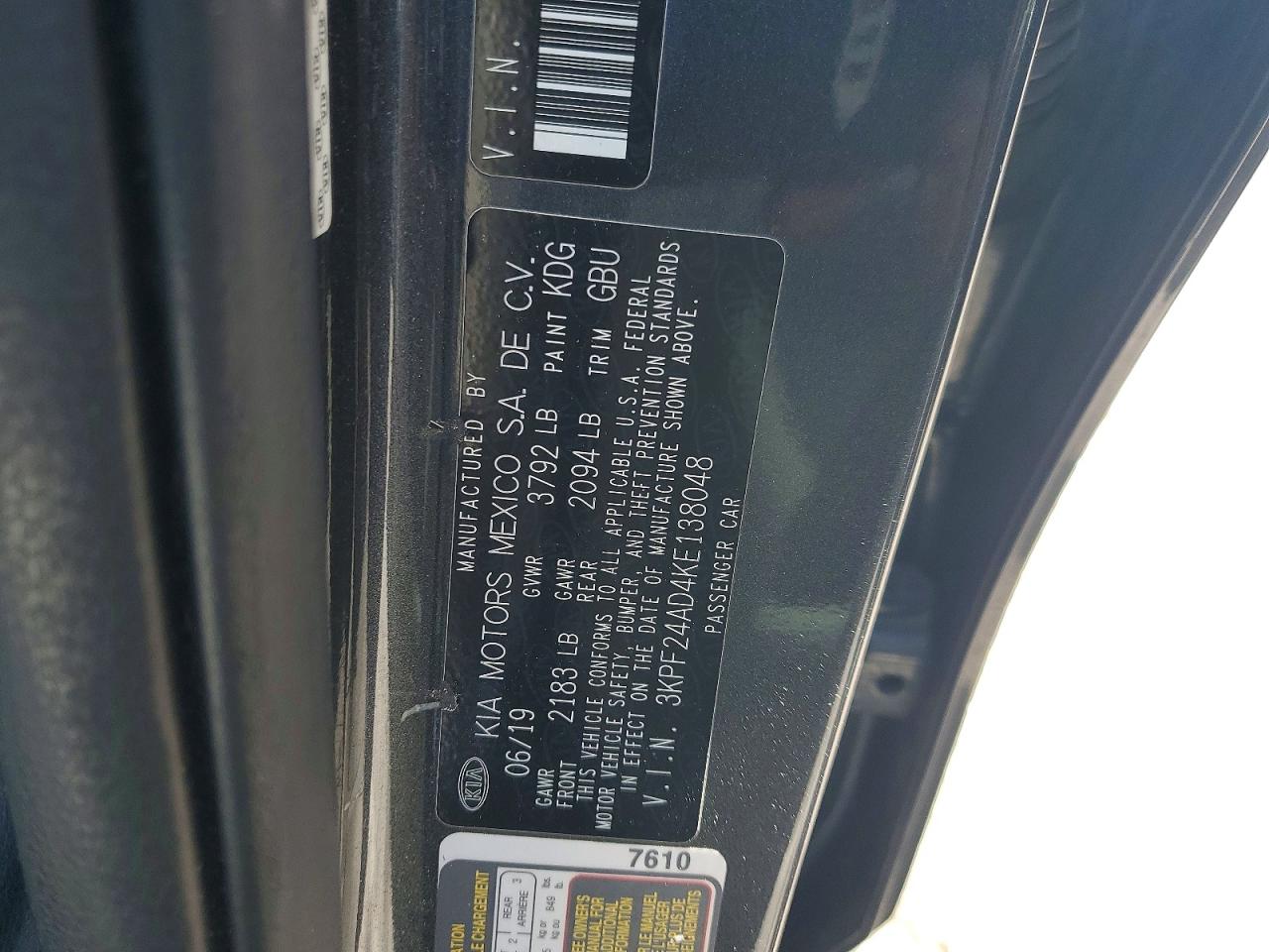 2019 KIA FORTE LXS photo 12