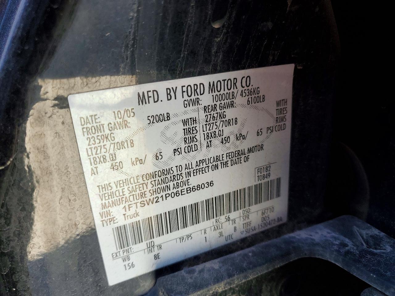 2006 FORD F250 SUPER DUTY photo 34