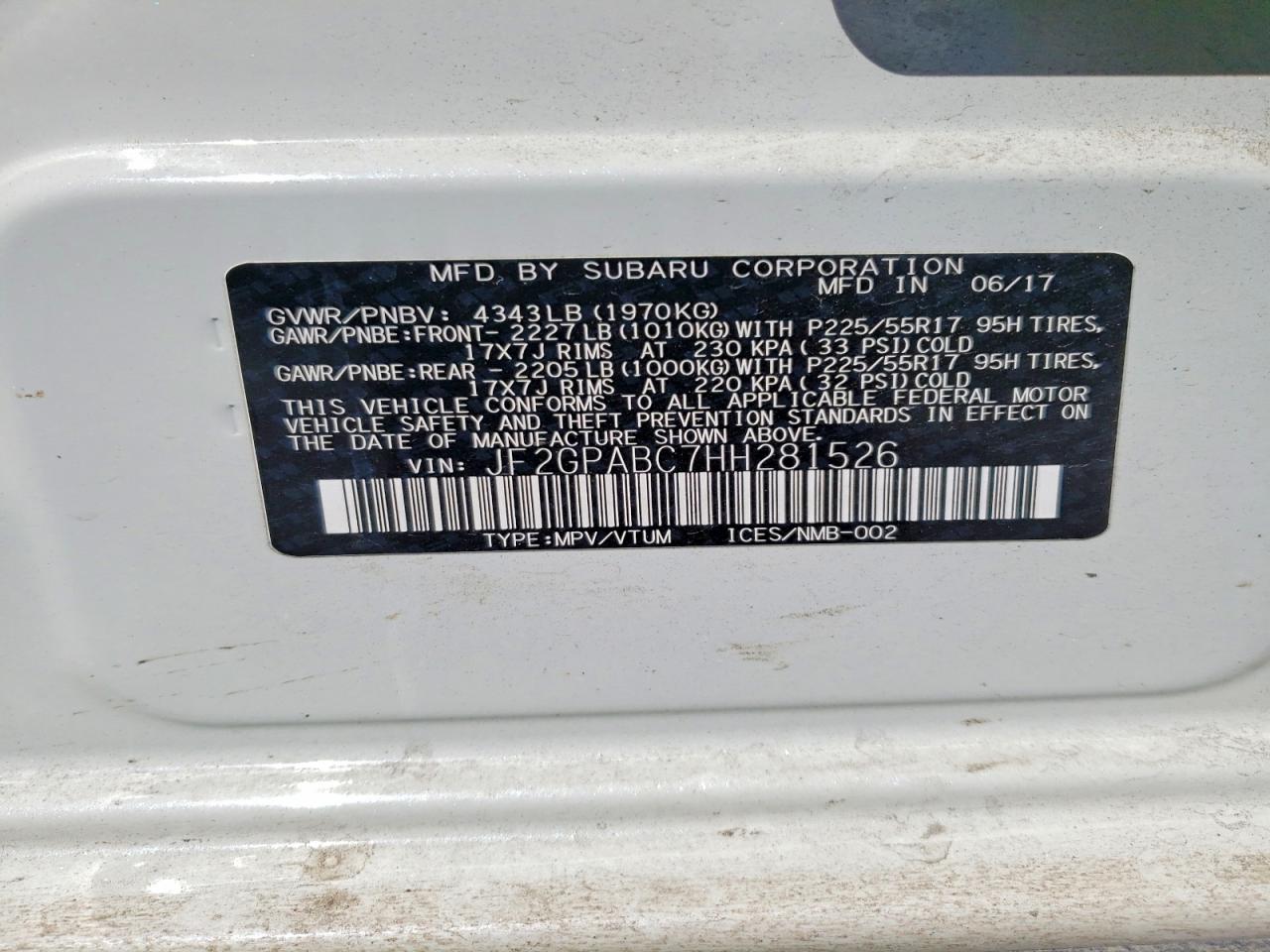 2017 SUBARU CROSSTREK PREMIUM photo 14