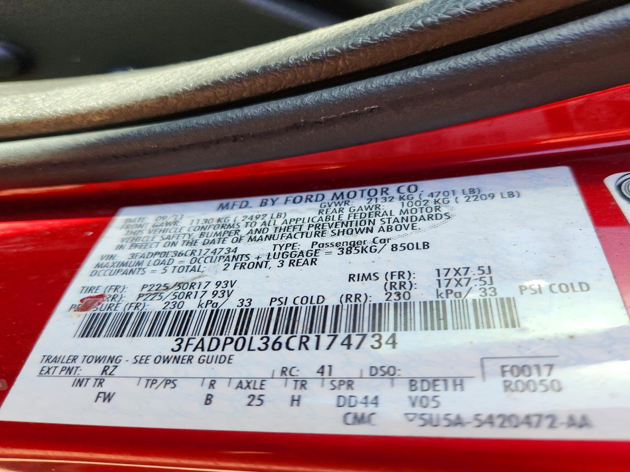 2012 FORD FUSION HYBRID photo 37