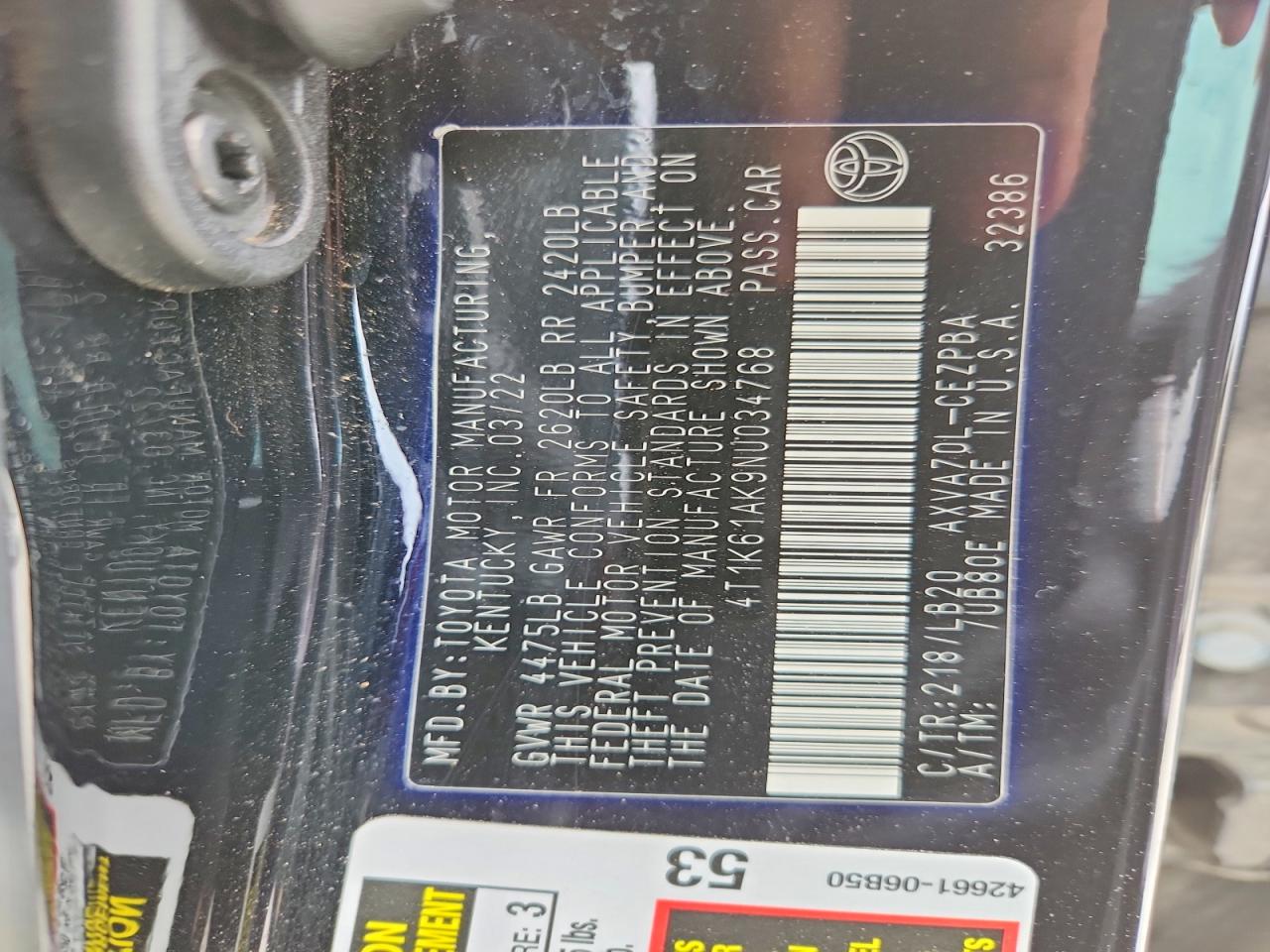 2022 TOYOTA CAMRY XSE photo 12