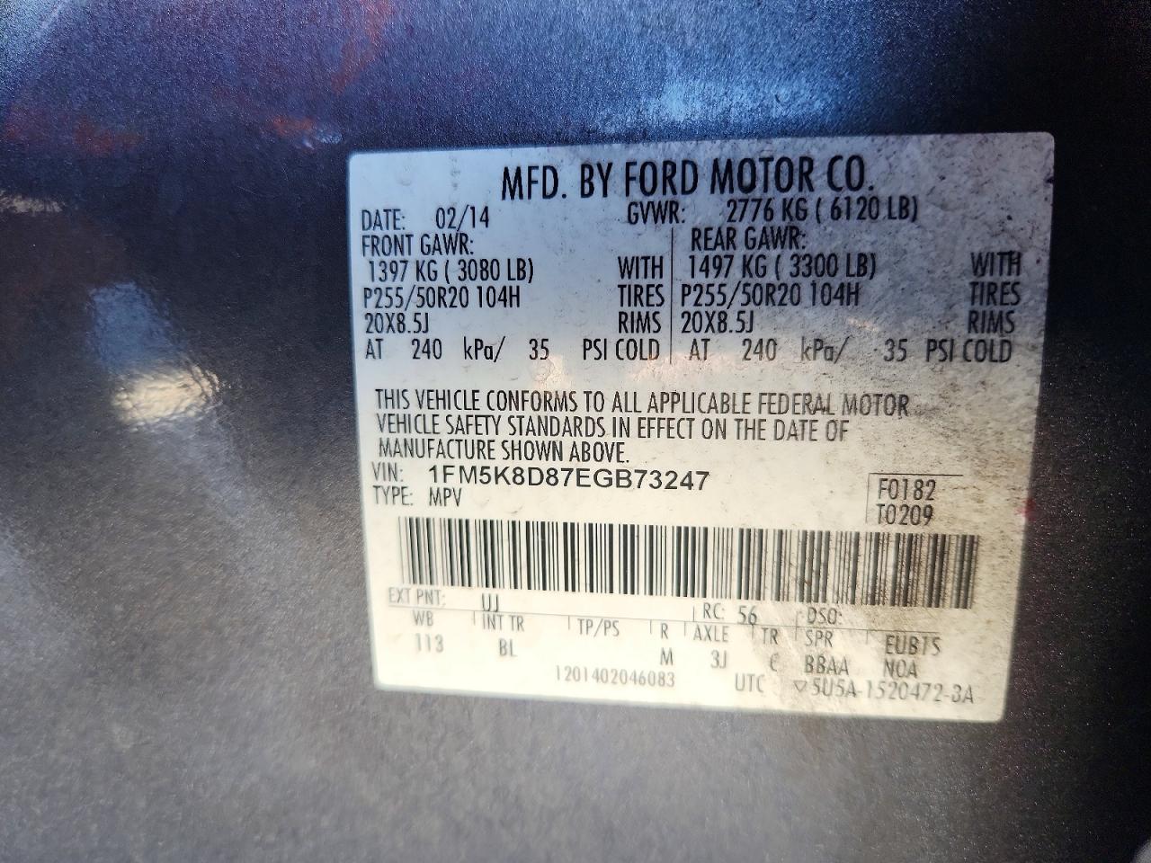 2014 FORD EXPLORER XLT photo 34