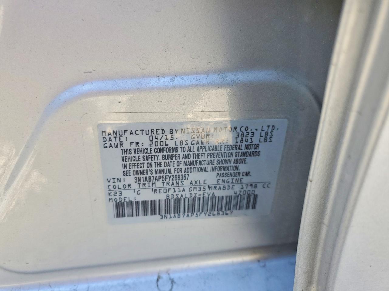 2015 NISSAN SENTRA SV photo 12