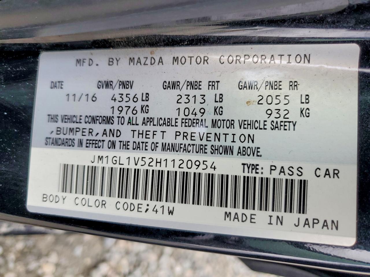 2017 MAZDA 6 TOURING photo 12