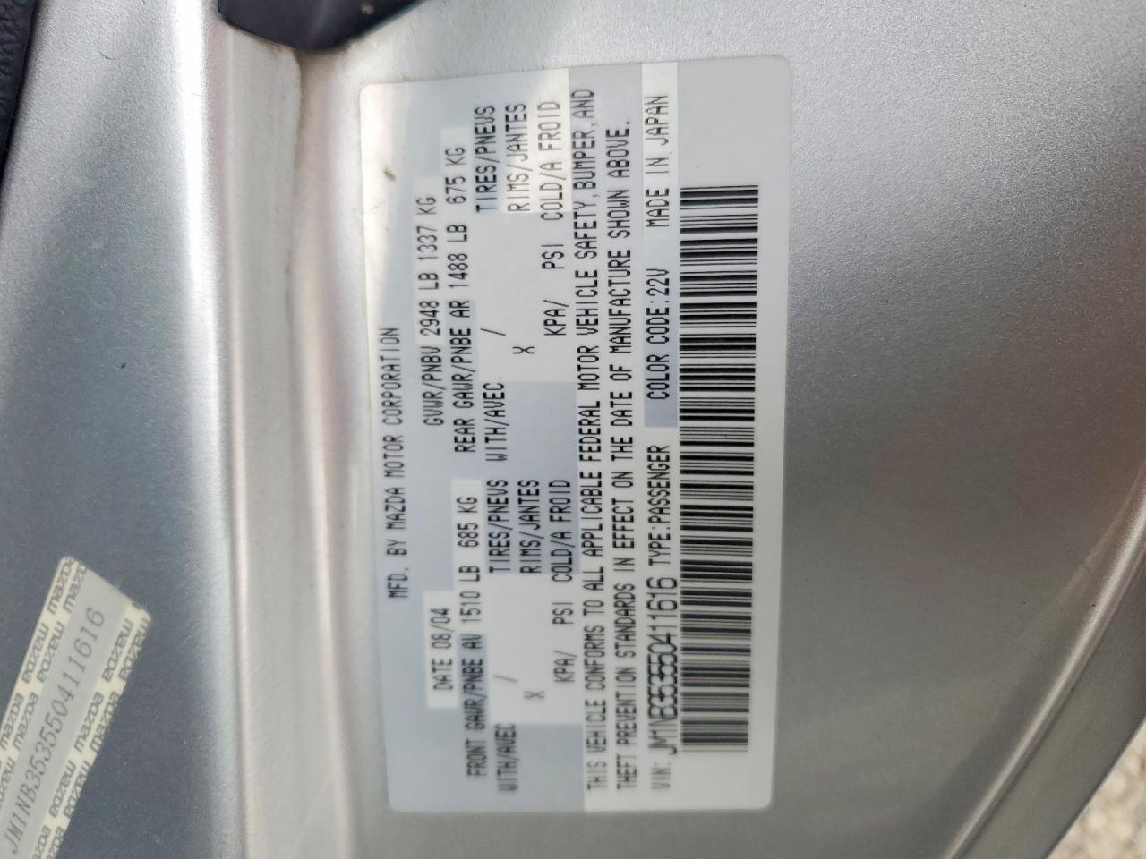 2005 MAZDA MX-5 MIATA BASE photo 34