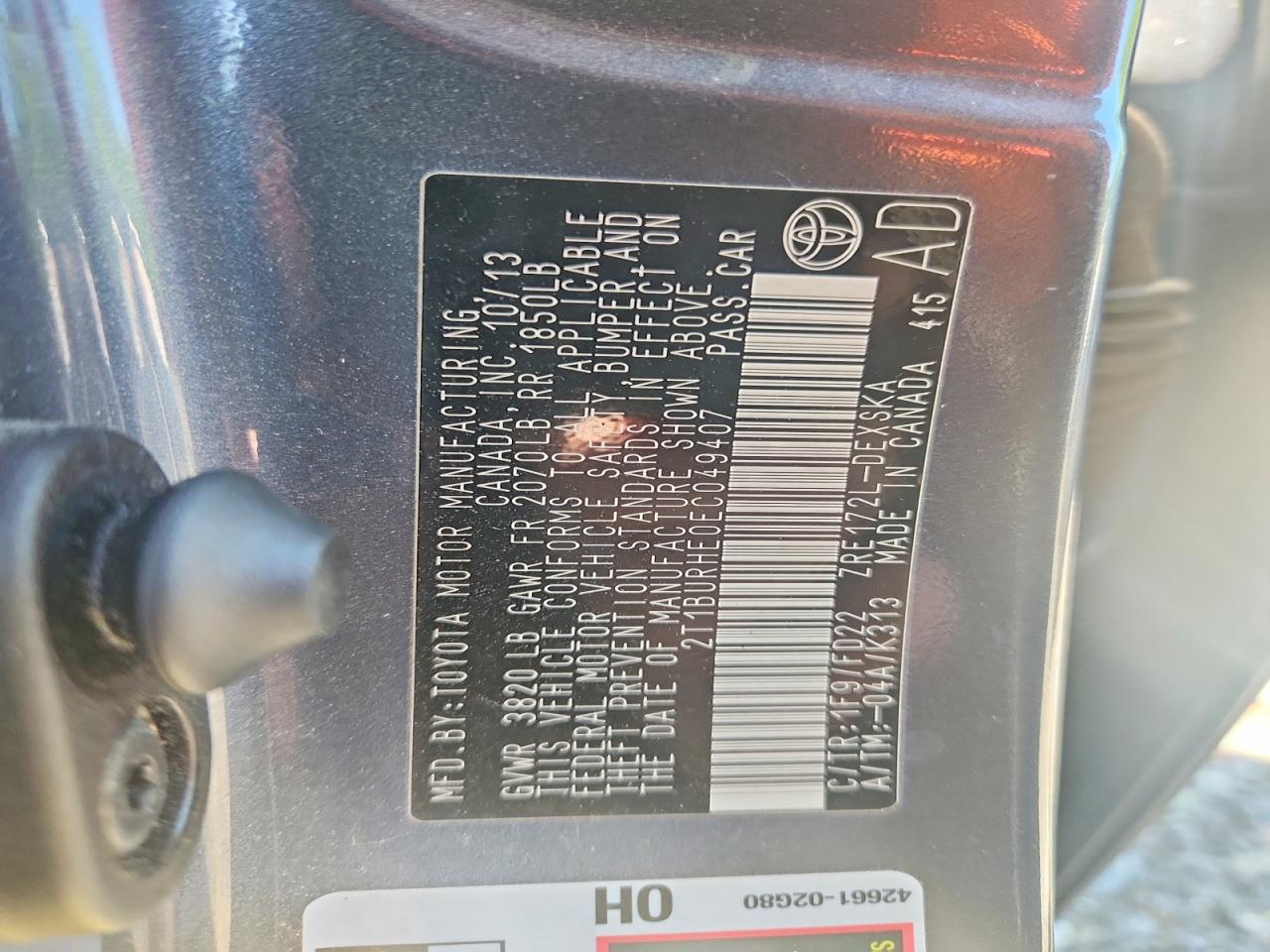 2014 TOYOTA COROLLA S PLUS photo 23