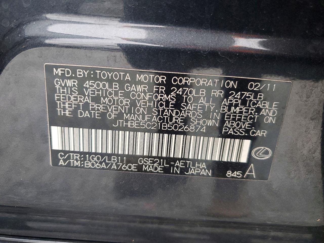 2011 LEXUS IS 350 photo 34