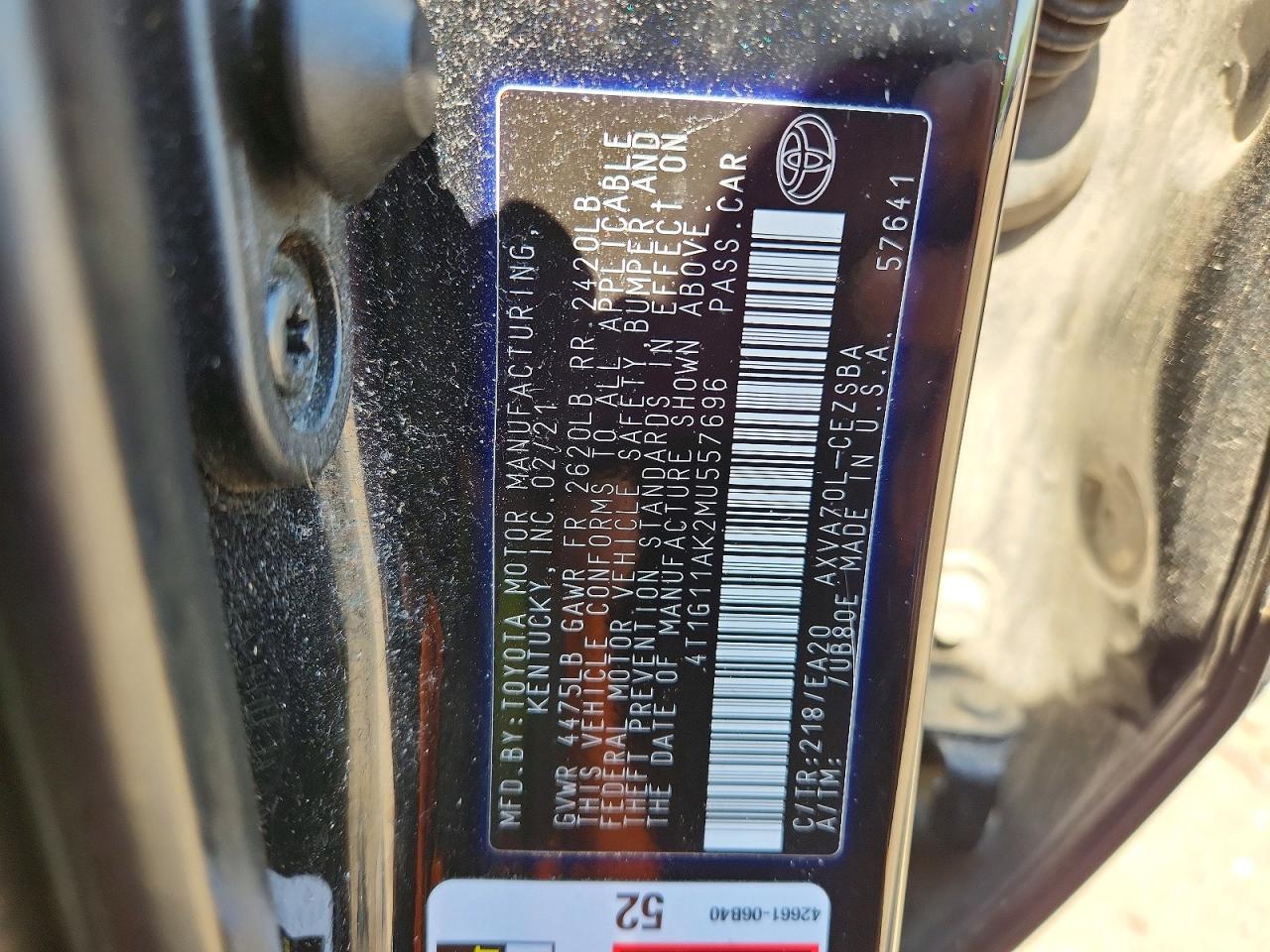 2021 TOYOTA CAMRY SE photo 12