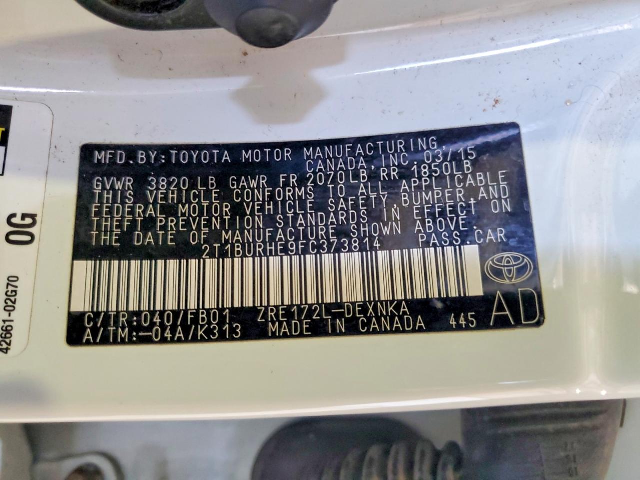 2015 TOYOTA COROLLA LE PLUS photo 34