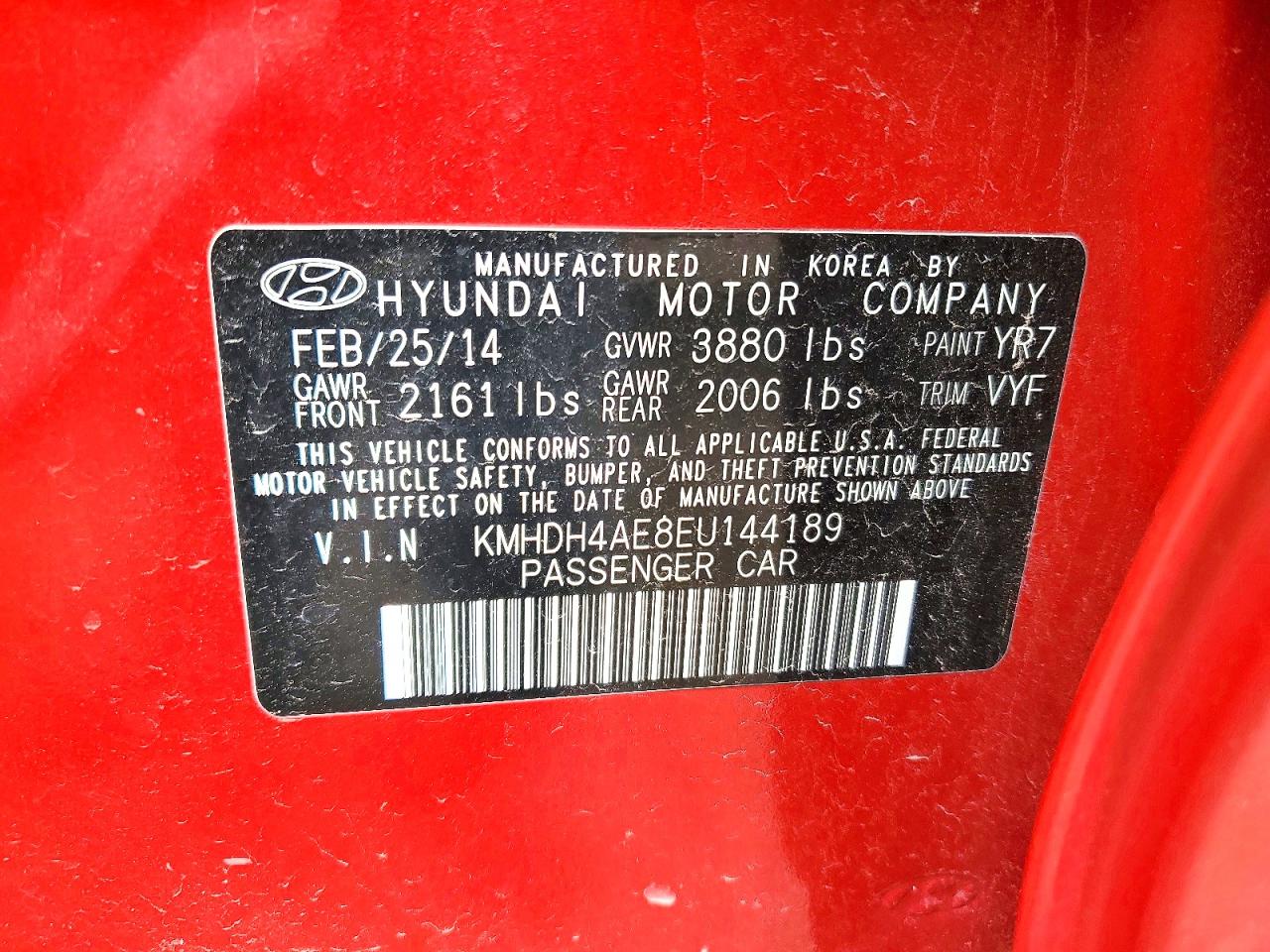 2014 HYUNDAI ELANTRA SE photo 23
