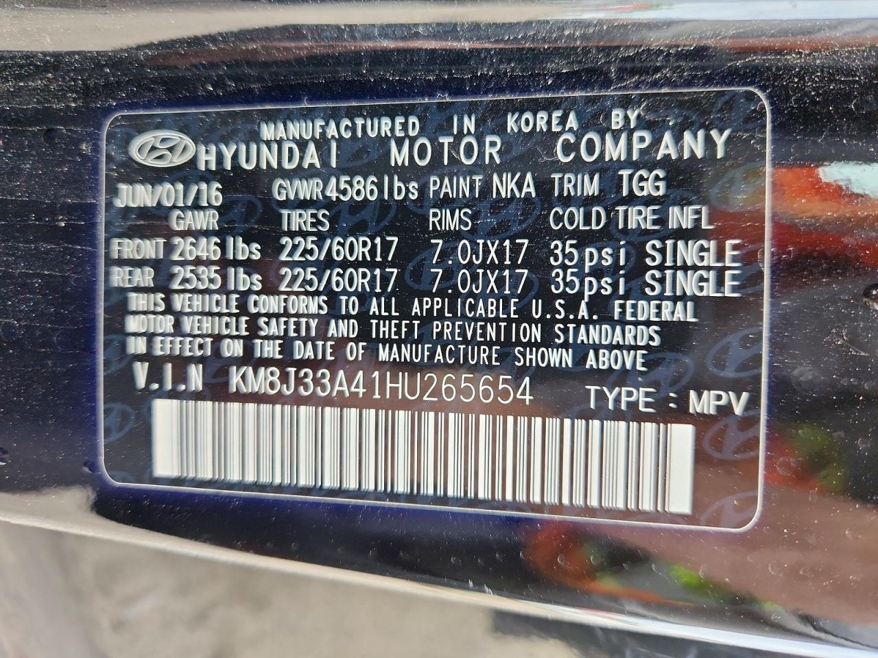 2017 HYUNDAI TUCSON SE photo 27