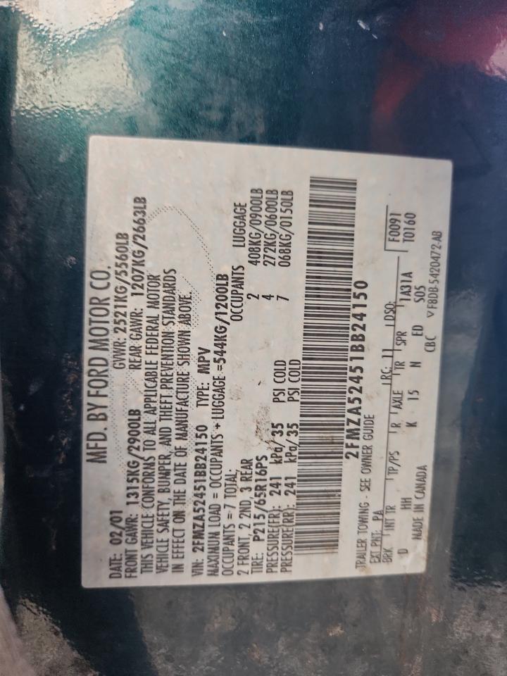 2001 FORD WINDSTAR SE photo 27