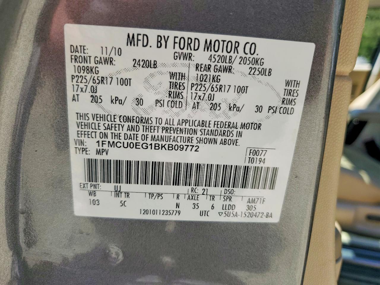 2011 FORD ESCAPE LIMITED photo 14