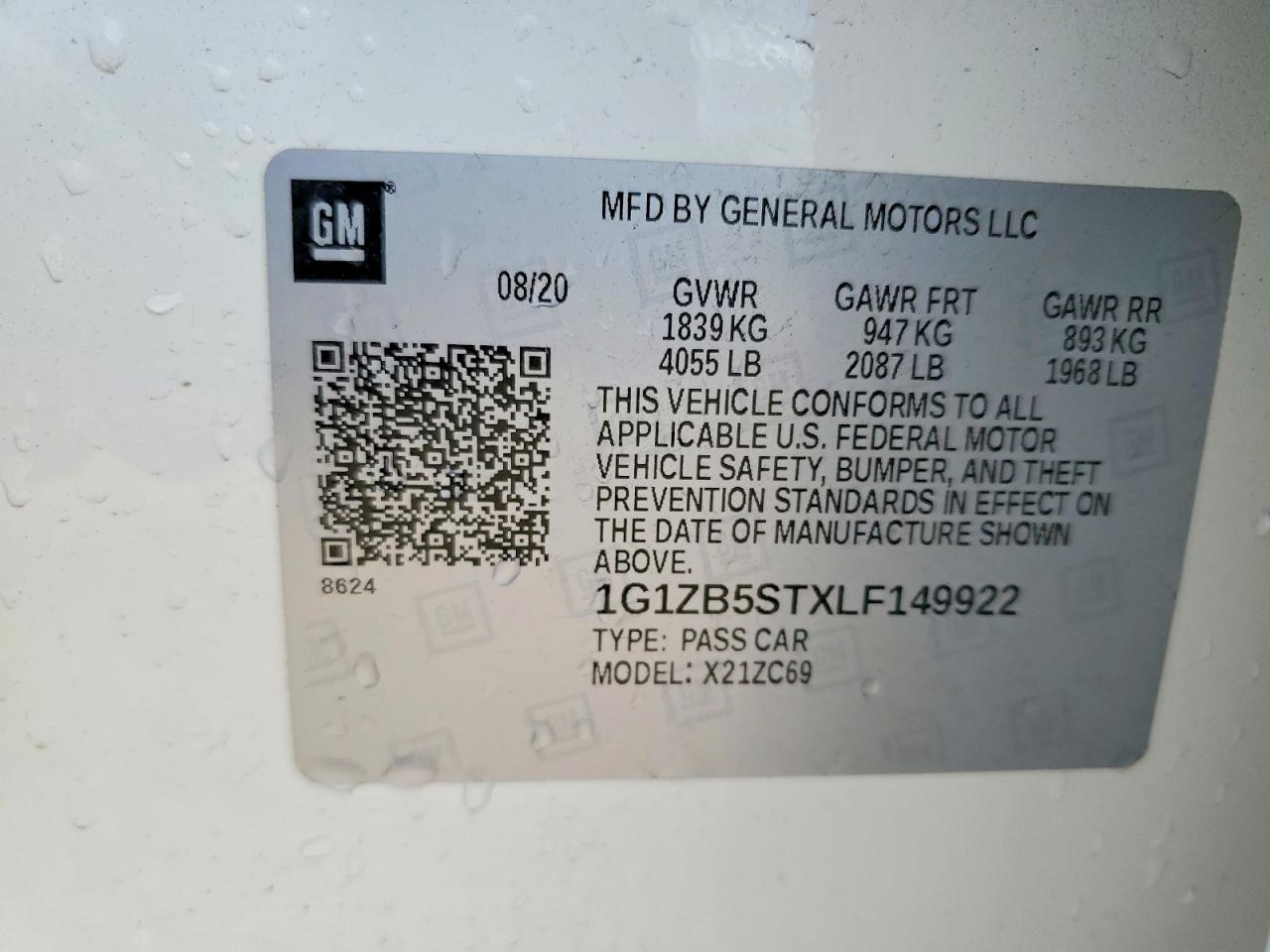 2020 CHEVROLET MALIBU LS photo 12
